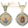 Двухсторонняя икона "Святая блаженная Матрона - Владимирская Богоматерь"